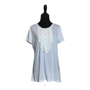 Gap white short sleeves blouse tee size Large